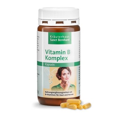 Vitamin-B-Komplex-Kapseln mit Vitamin B1 B2 B3 B5 B6 B9 Folsäure B12  152,31 /kg