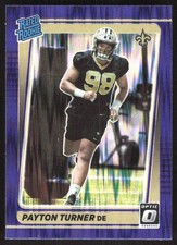 Amortiguador púrpura 73J 2021 Donruss Optic #259 Payton Turner
