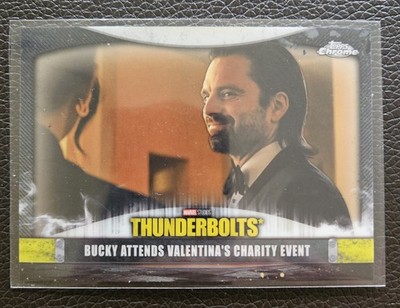Topps Chrome Marvel Studio THUNDERBOLTS Bucky ATTENDS VALENTINA's CHARITY event