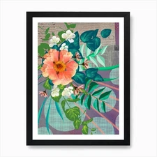 To The Sun Floral Collage Art Print Framed Wall Art Poster Canvas Print Picture