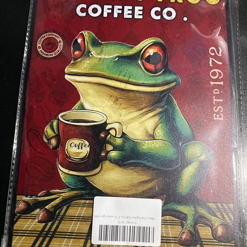 Grumpy Frog Coffee Co.  Vintage Metal Tin Sign Retro Wall Decor 8x12