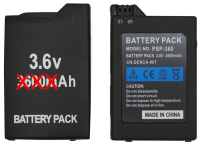 Ersatz Akku für Sony Playstation Portable Slim & Lite PSP-2004 / 3004 1200mAh