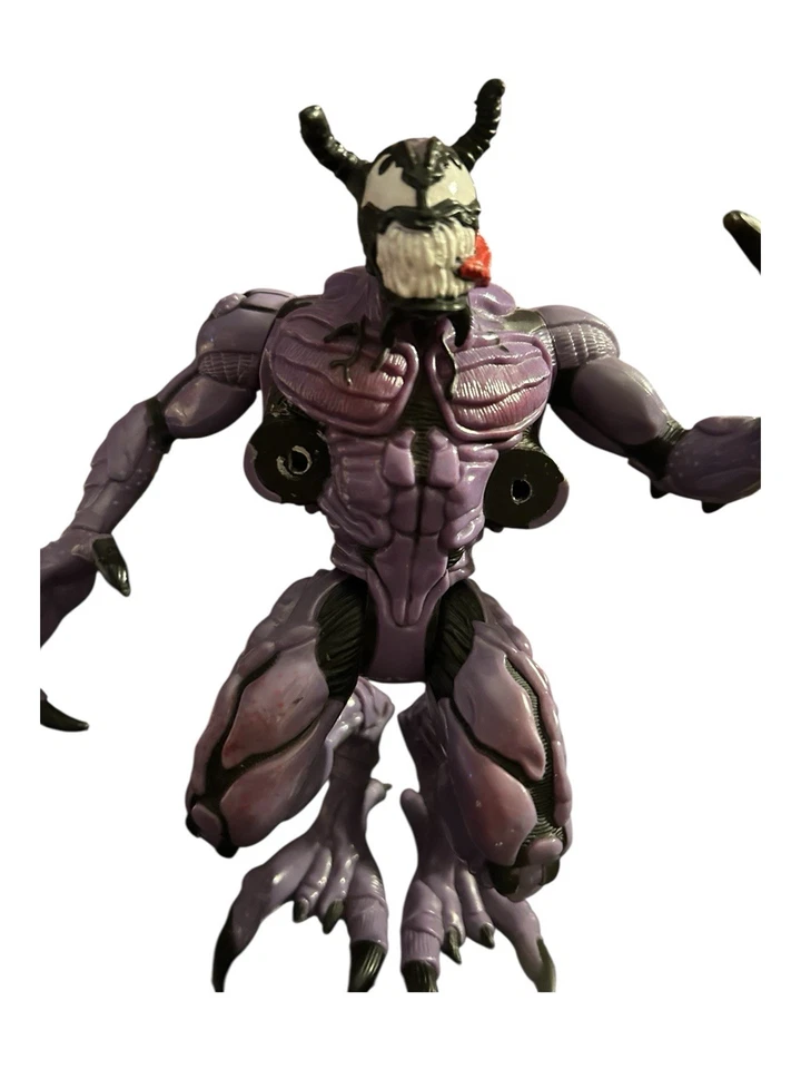 VINTAGE 1996 SPIDER-MAN VENOM PLANET OF THE SYMBIOTES PURPLE VARIANT RIOT FIGURE - Image 2 of 4