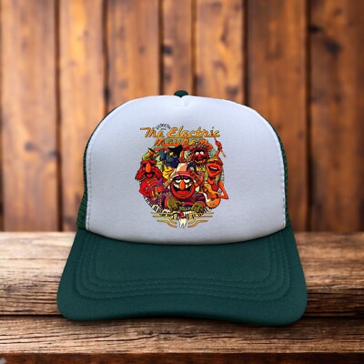 Dr. Teeth And The Electric Mayhem Muppets Mens Trucker Hat Green Snapback Cap