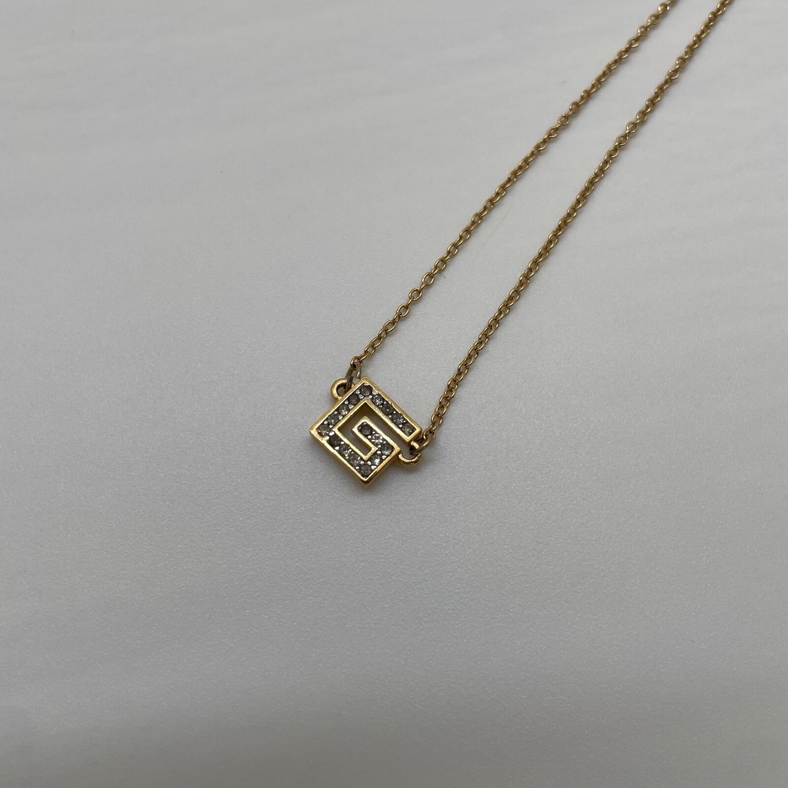 Authentic GIVENCHY G logo rhinestone Necklace met… - image 2