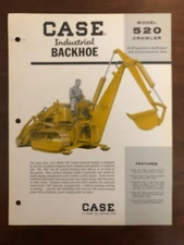 VINTAGE CASE MODEL 520 INDUSTRIAL BACKHOE SPECIFICATION SHEET BROCHURE