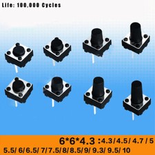 Micro PCB Momentary Tactile Tact Push Button Switch 2 Pin SPST 6x6x4.3 - 12mm