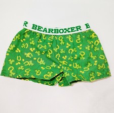 BAB WORKSHOP Bear Clover Horseshoe Green Boxer Shorts St Patricks Lucky Irish