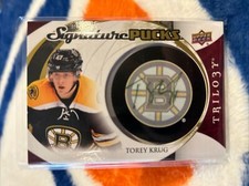Torey Krug 2015-16 Upper Deck Trilogy Signature Pucks Card #SP-TK Boston Bruins
