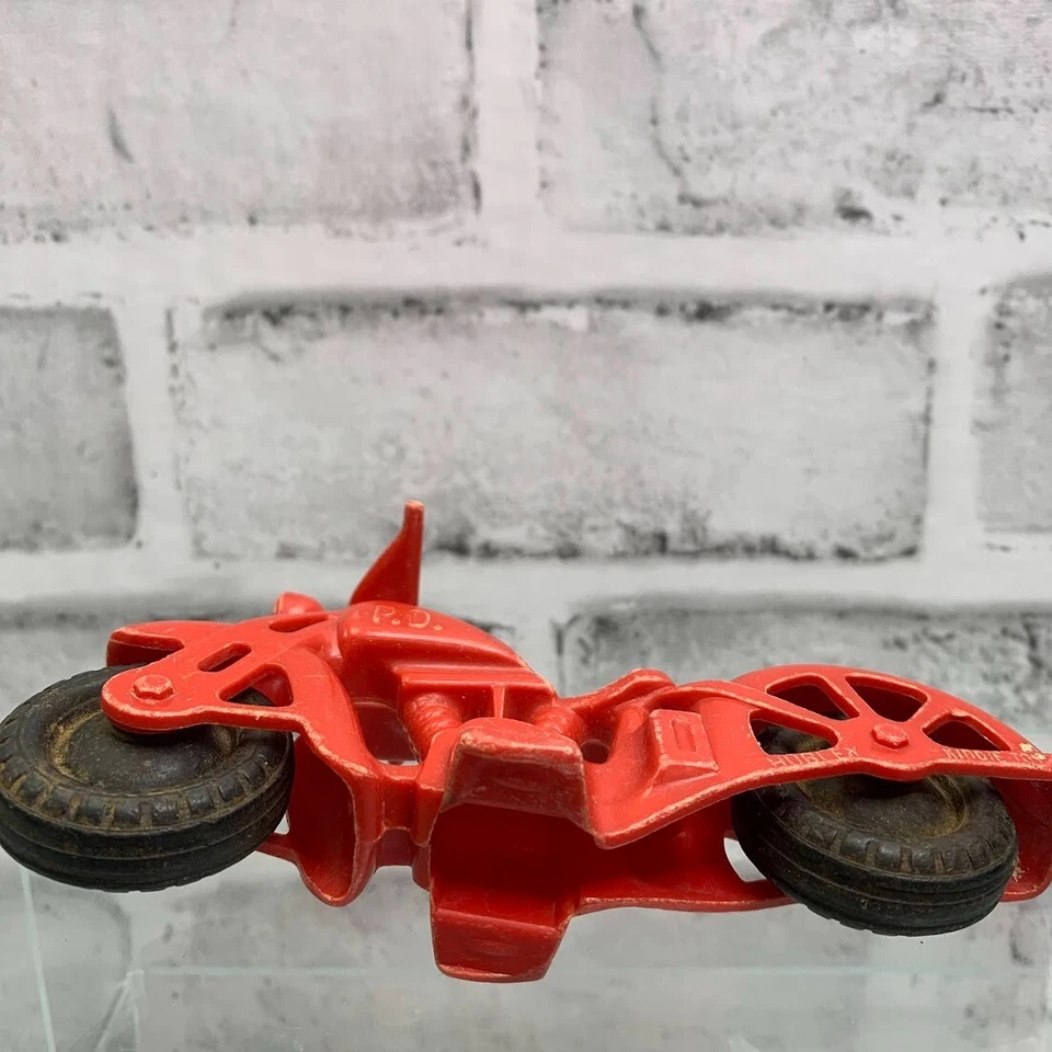 De colección Hubley Plástico Niño Juguete Policía PD Harley Davidson Motocicleta Rojo Foto 4 de 4