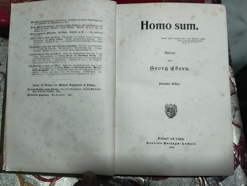 ANTIQUES Homo Sum edition by Georg Erbers 1902 original copy - Picture 19 of 22