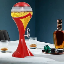 3L Wine Dispenser Sphere Liquor Dispenser with Ice Tube Beverage Dispenser