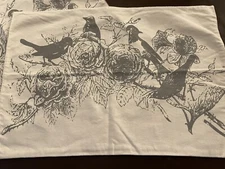 Noble Excellence Placemats Set Of 2 With Birds Antique White And Gray Back