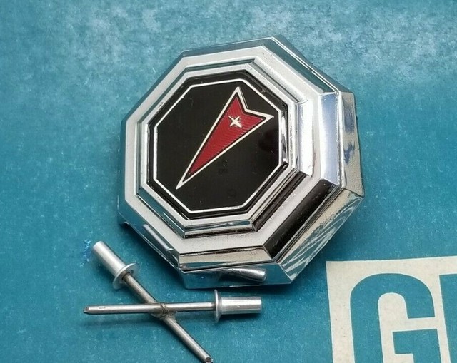 1977 Pontiac Grand Prix Trunk Lock Cover Deck Lid Flip 77 GM Emblem