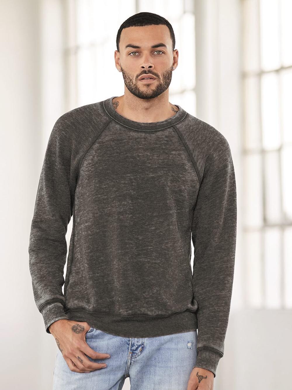 bella canvas grey acid wash sweatshirt