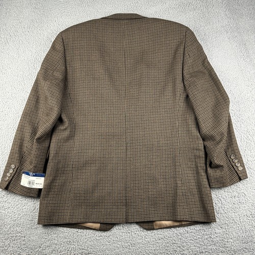 Chaps Blazer 42 normal braun Hahnentritt Lammwolle Jacke Mantel Schulterpolster - Bild 6 von 15