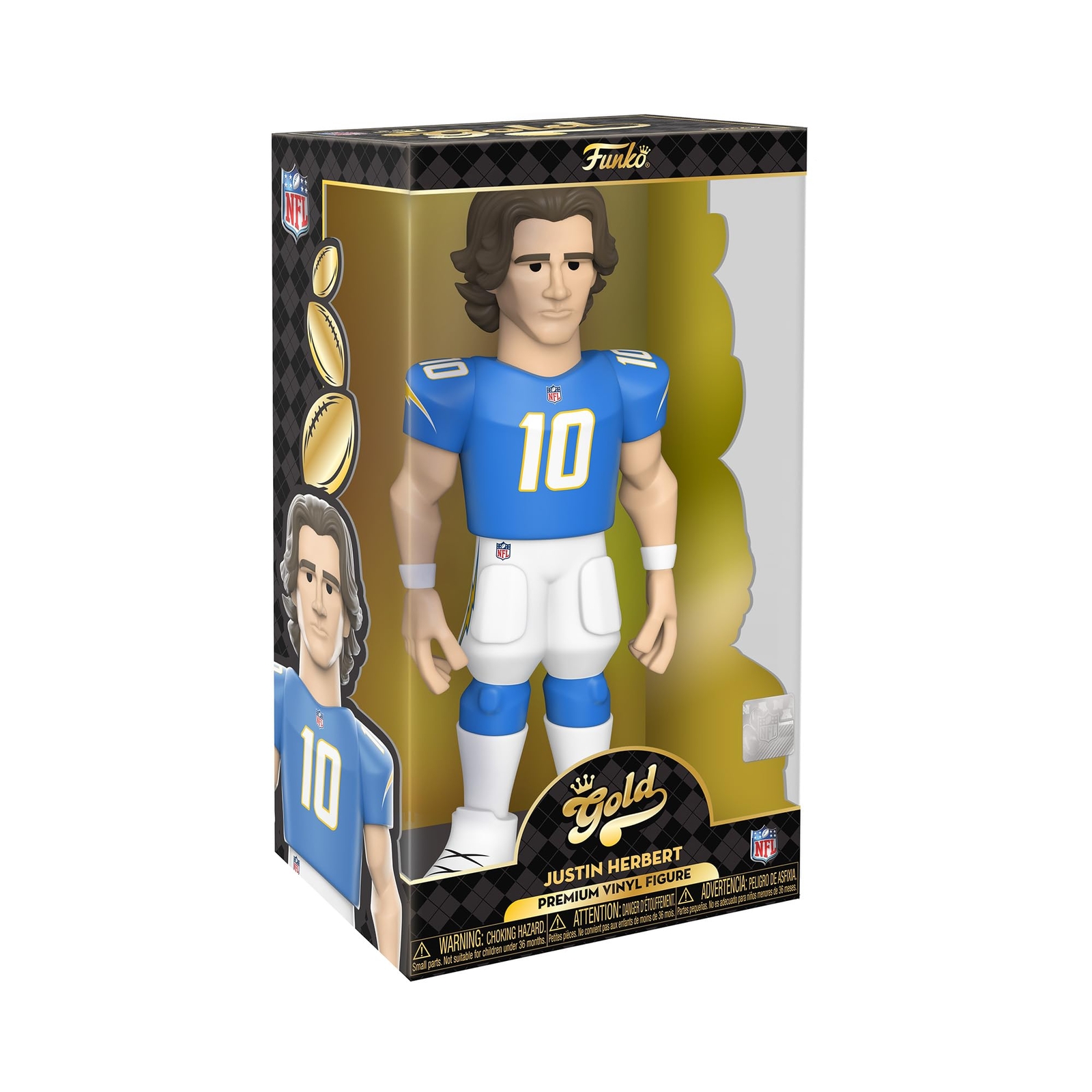 Funko Gold 12" NFL: Chargers - Justin Herbert - 1/6 Odds for Rare Chase Variant