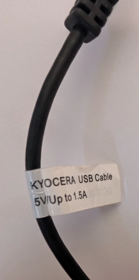 Cable de carga y sincronización micro USB Kyocera KYOE6810USB 3,3 pies negro DC160602 - PROBADO Foto 3 de 3