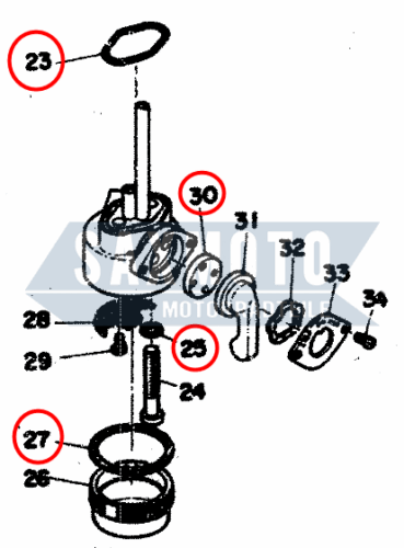 Benzinhahn Reparatursatz, O-Ring YAMAHA RD250 RD350 YDS7 Fuel Tap Repair Kit - Bild 2 von 2