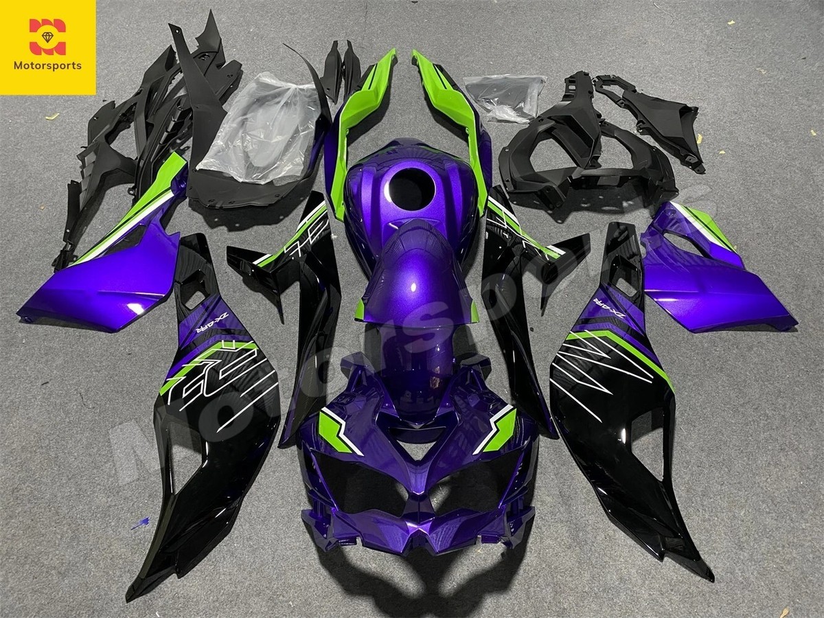 Purple　No.16 FW03/04 Purple Green Fairing Kit for 2023-2024 Kawasaki Ninja ZX4R