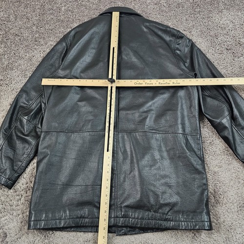 Chaqueta de Cuero Wilsons Para Hombre Mediana M Negra Abotonada M Forrada Julian Peso Pesado - Imagen 10 de 14
