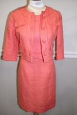 Etcetera women's coral sheath dress, crop jacket outfit size 2 su100