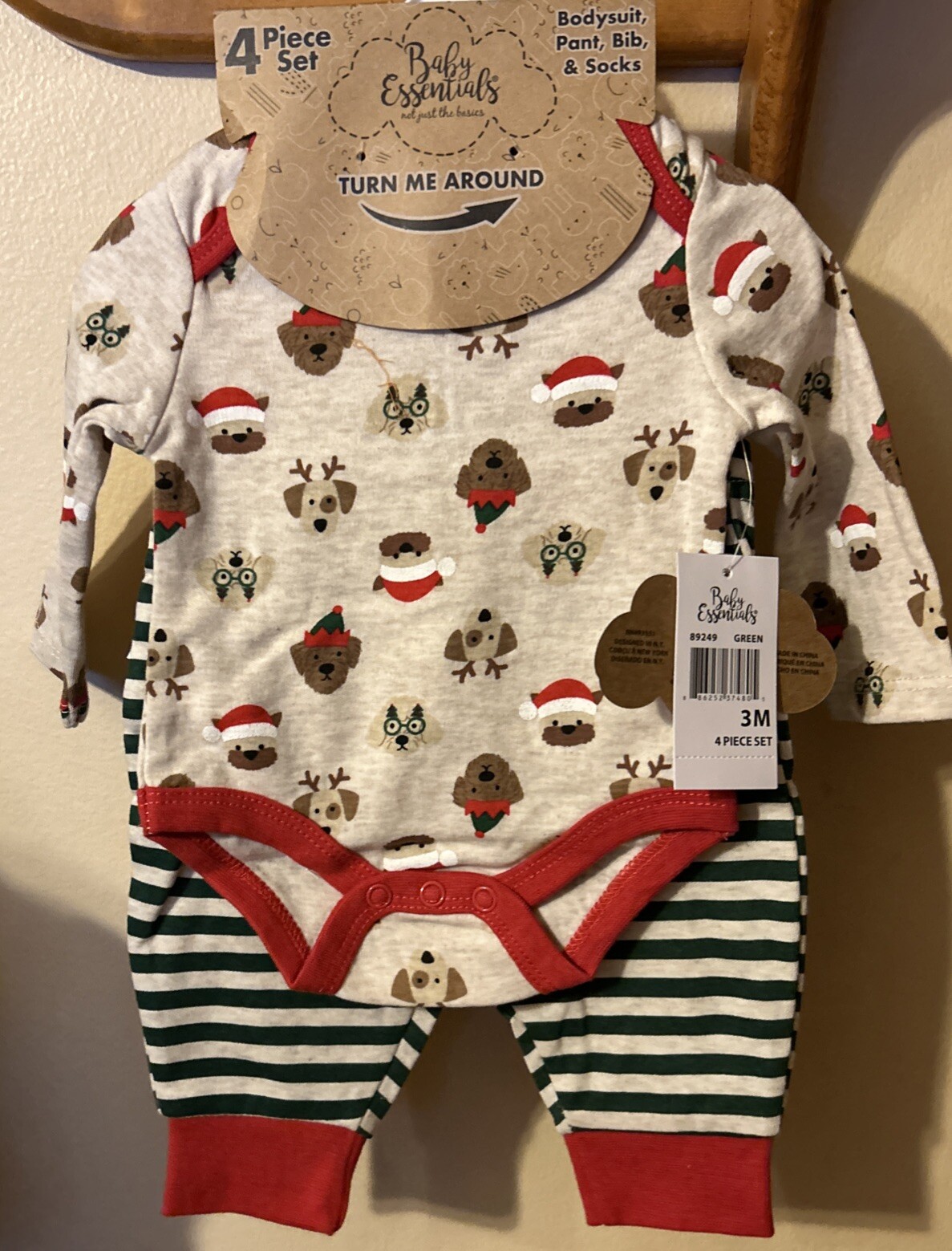 JC Penney  🎄 Christmas Baby Essentials Boys 4 Pc Outfit Sz 3mo  NEW With Tags