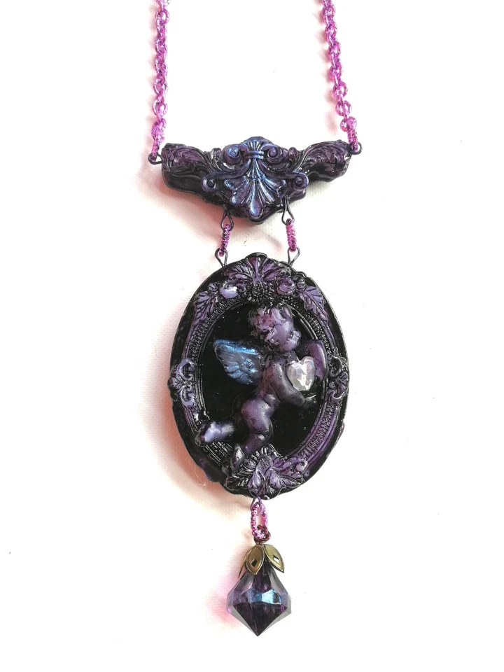 Ángel de la Guarda Talismán Amuleto Collar Mágico Colgante Lujo Victoriano Gótico Foto 4 de 4