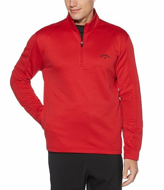 NWT Men's Callaway Golf Pullover 1/4 Zip Ottoman Tech RED MSRP 80