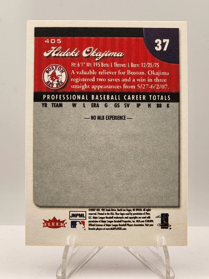 2007 Fleer - Hideki Okajima #405 (RC) - Image 2 of 2