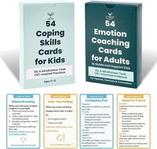 Coping Skills Cards for Kids - 108 Big Feelings Deck & Emotion Coaching & Mindfu