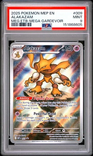 2025 POKEMON MEP EN-ME BLACK STAR PROMO #009 ALAKAZAM PSA 9