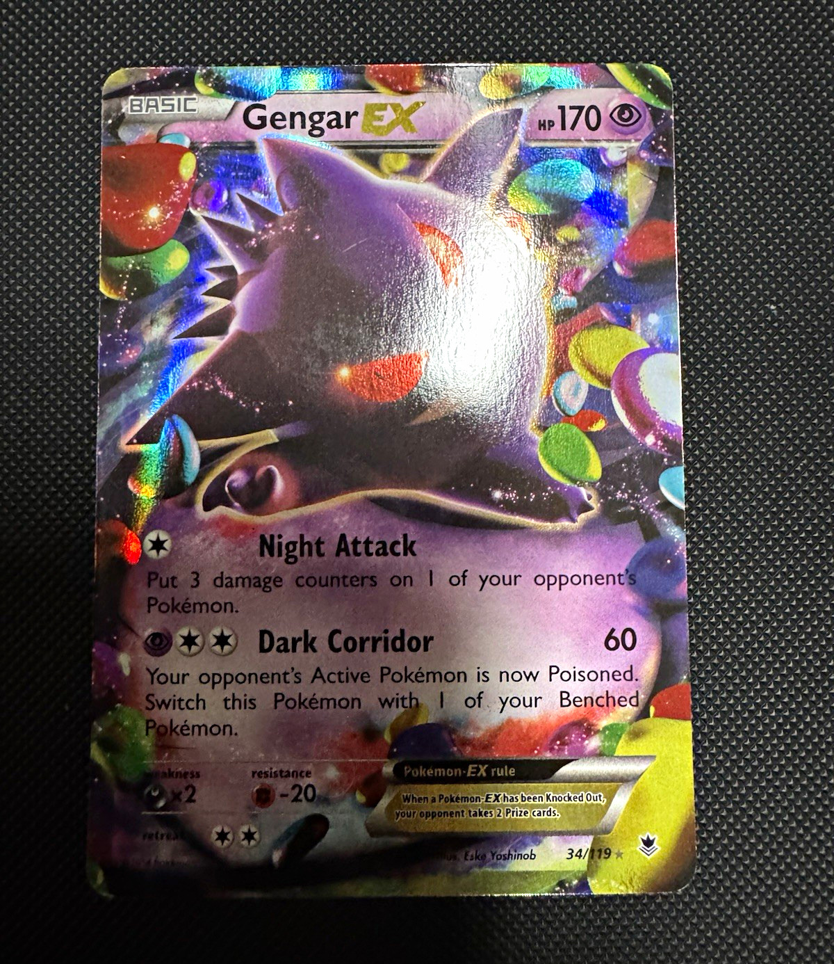 Pokémon TCG Gengar EX Phantom Forces 34/119 NM Condition