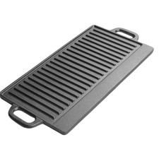 Rectangular Cast Iron Grill Plate Heavy-Duty Cast Iron Grill Plate Deep Ridges