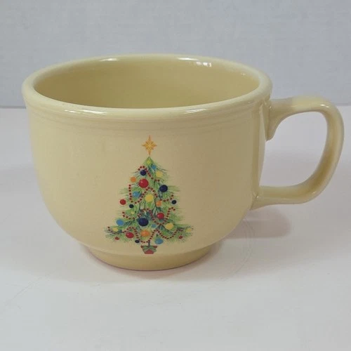 Retired Fiestaware Christmas Tree Yellow Jumbo Mug Fiesta Homer Laughlin EUC.