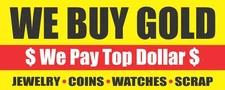 WE BUY GOLD Advertising Banner Vinyl Mesh Sign pawn shop cash Jewelry Silver