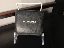 Balenciaga Black Leather Bifold Wallet with coin compartment Authentic 