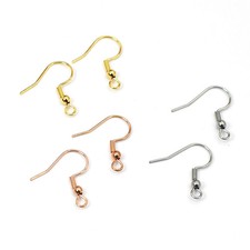 50PCS Waterproof No Tarnish Stainless Steel Earrings Dangle Hook Connector SSF02