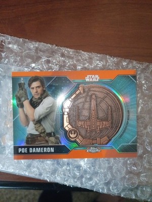 Topps Chrome Star Wars Poe Dameron Ship Medallion Serial Numbered Card 19/25