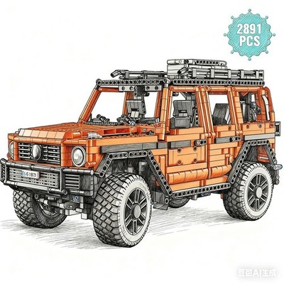 Technischer Geländewagen 2891tlg Mechanisch Gruppe V6 Motor Auto Modellbau