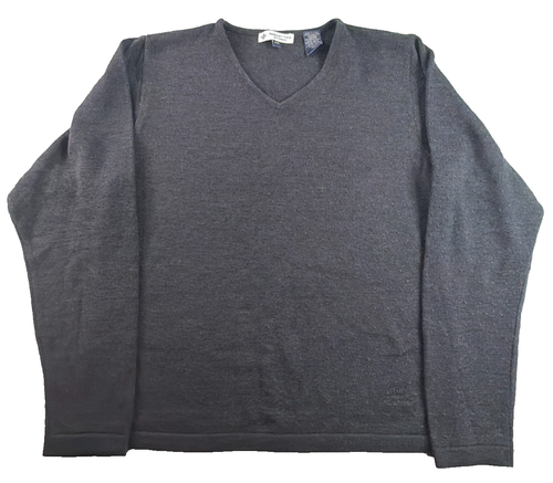 Resort Two Joey Rodolfo Gray Merino Wool V Neck Sweater Mens Medium USA