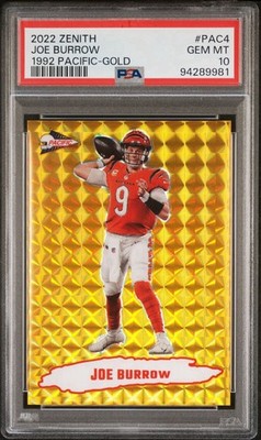 2022 Panini Zenith Joe Burrow 1992 Pacific Gold /10 POP 1 RARE SP BENGALS