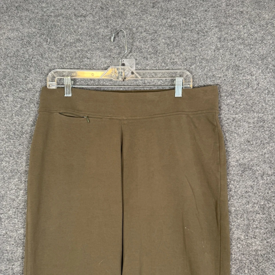 Lands End Pants Women Large Brown Stretch Waist Starfish Straight Leg Minimalist - Image 3 of 4