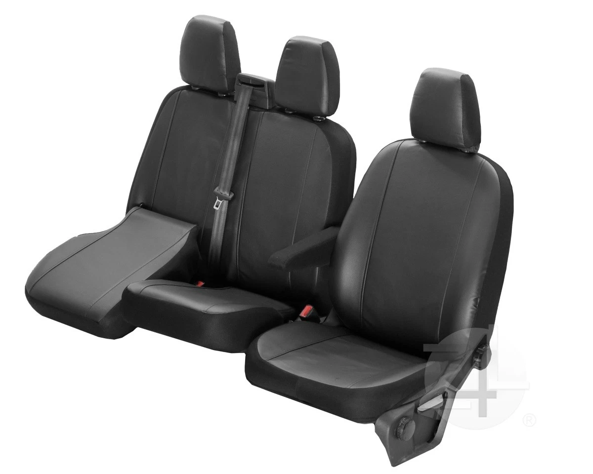 Sitzbezüge Schonbezüge SET QD Für VW Crafter Kunstleder Schwarz