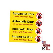 4 PCS Automatic Door Sticker, 3.7 x 0.8 Inches Waterproof Vinyl Sticker Driver