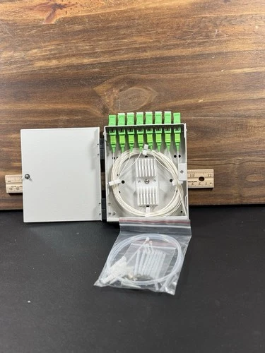 L-com SC/APC Fiber Optic Termination Box Wall Mount Panel 12-Port Mint Cond.