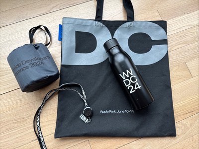 New Apple WWDC 2024 Tote Bag, Blanket, Water Bottle, and Lanyard