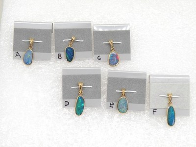14k yellow Gold, small natural Boulder Opal pendant Inlay,  Multiple shapes