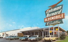1971 TX Port Arthur Coleman Bernard Oldsmobile Cadillac Dealership Postcard A13