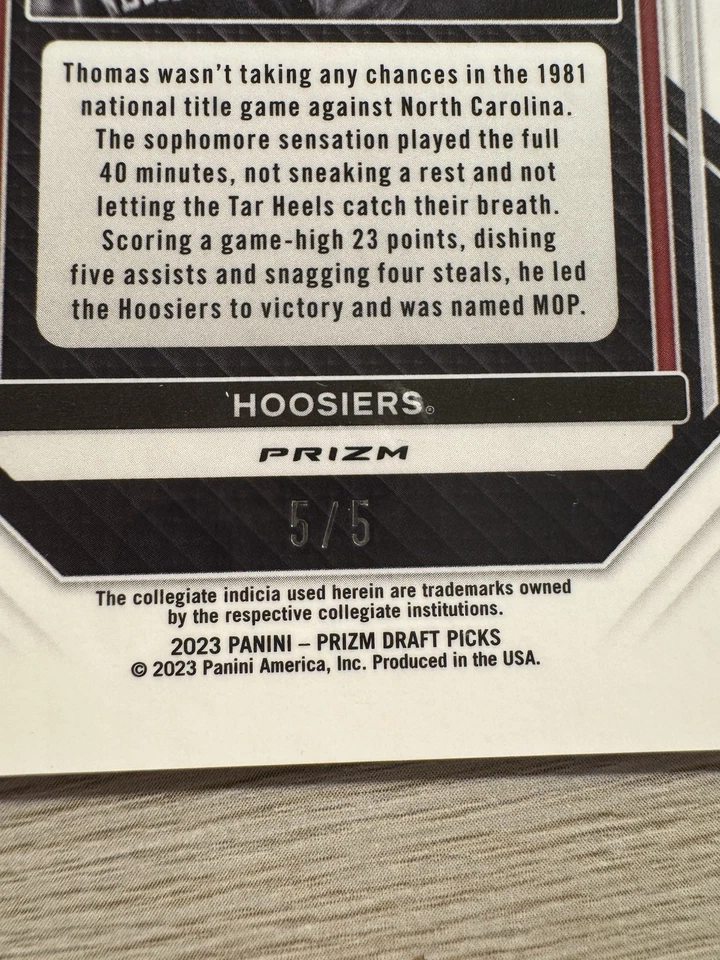 Selecciones del draft Panini Prizm 2023 Isiah Thomas #78 Black Gold Prizm/5 Foto 3 de 4